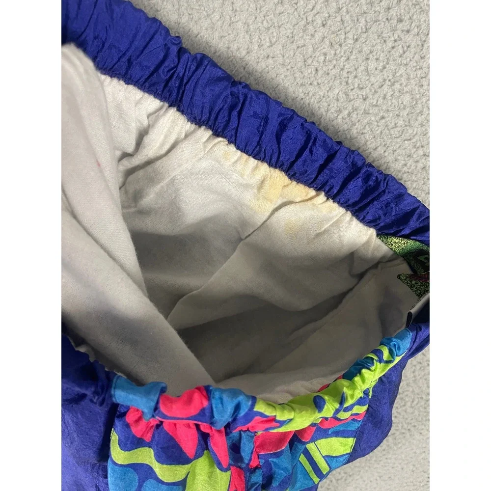 Vintage Gitano Active Nylon Track Pants Blue Neon Geometric 90s Windbreaker L